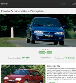 Site web accessible sur la Citroën Zx